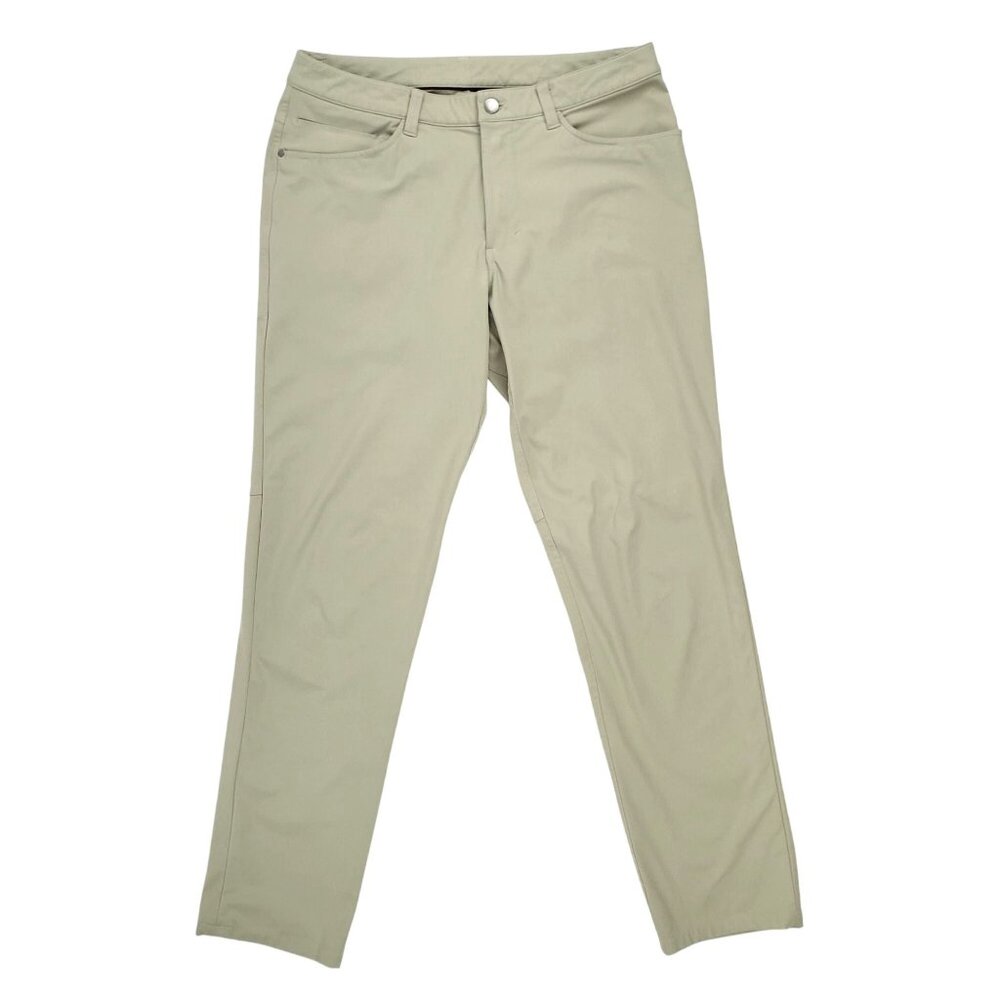 Lululemon ABC Pants Men 32x31 Beige Slim Fit Casual Stretch Performance Comfort